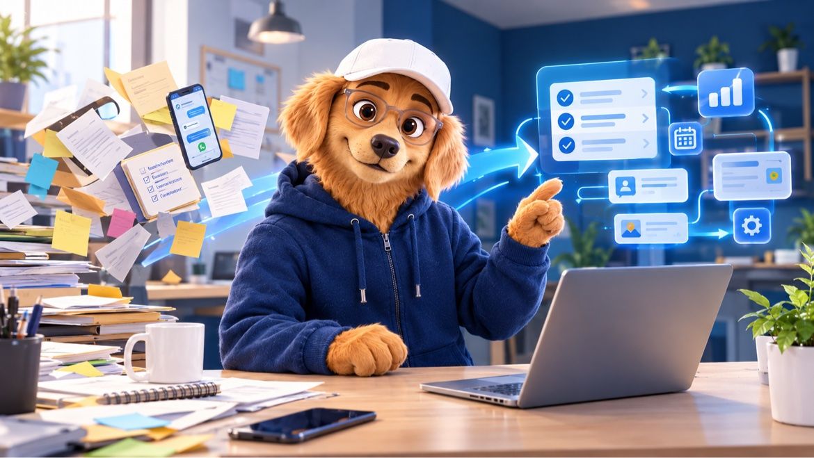 Lorenzo convirtiendo el caos de papeles y mensajes en un flujo digital ordenado